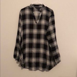 Black plaid blouse